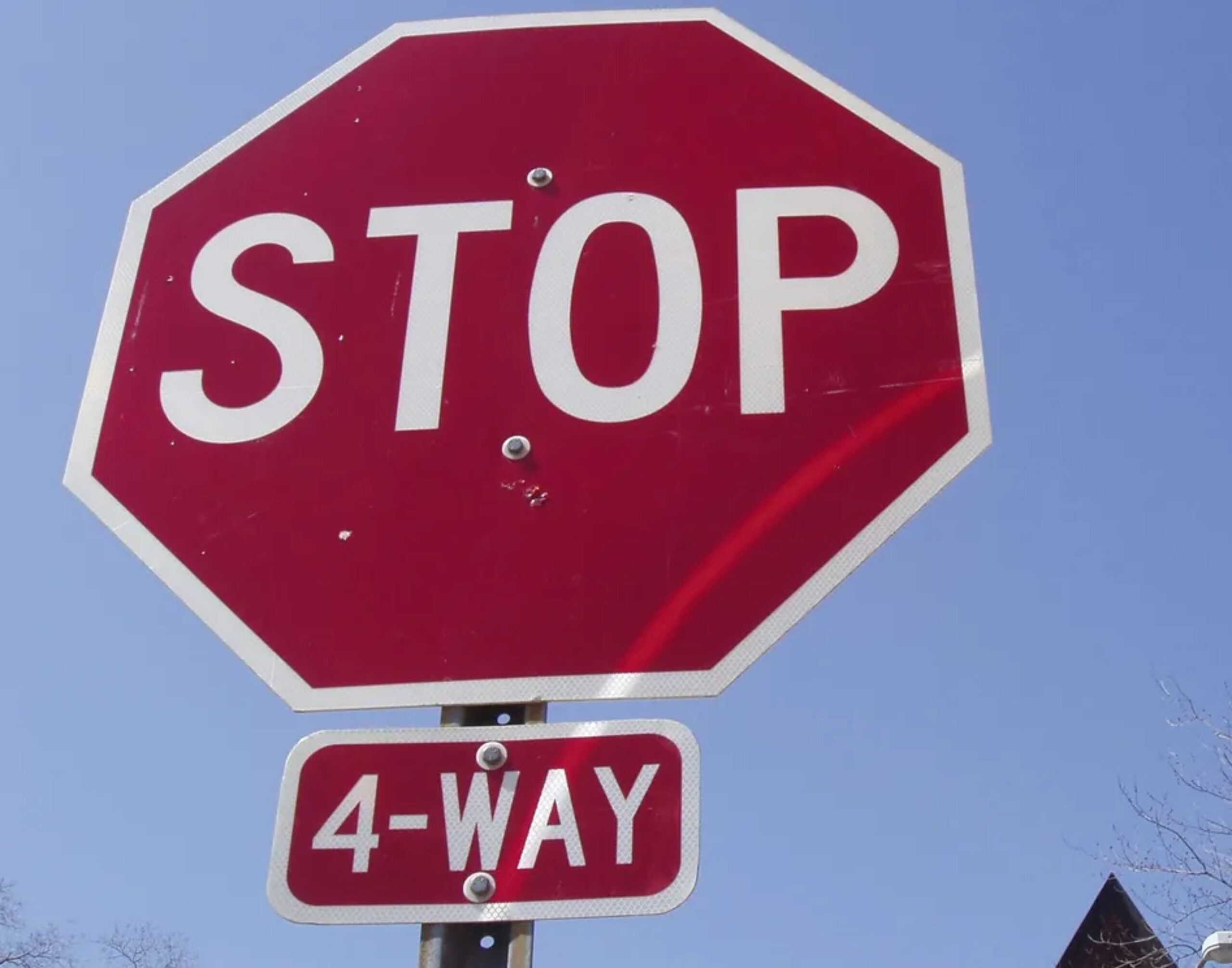 Four-way stop sign