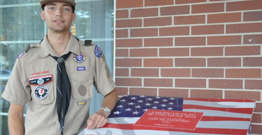 Eagle Scout builds flag retirement box for Wallace