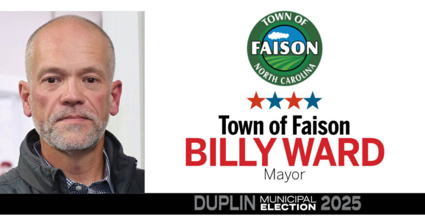 Candidates-BWard Faison mayor discusses town’s future and 250th anniversary plans