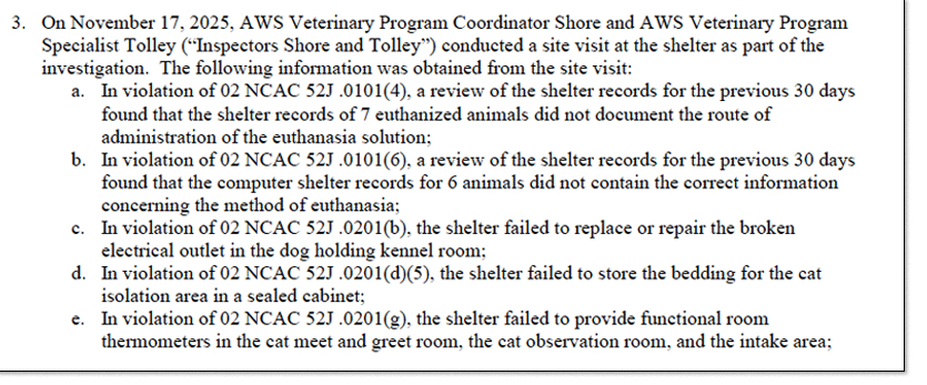 NCDA&CS fines Duplin County $1,700 over animal shelter violations